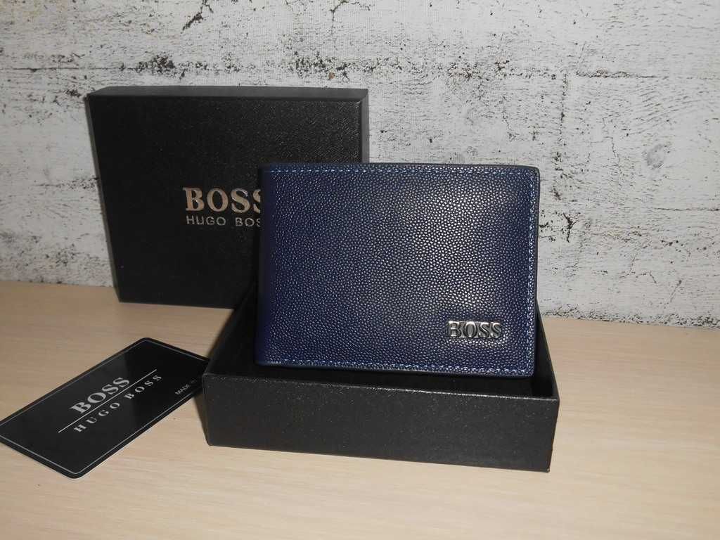 HUGO BOSS Оryginalny nowy PORTFEL MĘSKI, skóra, Włochy 658-7