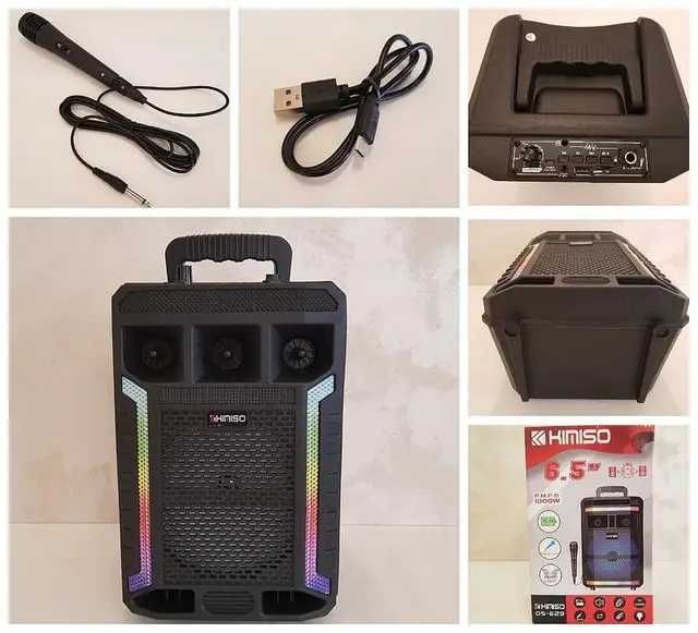 Мp3 Bluetooth колонка валіза,Kimiso QS-627з караоке, з світломузкою