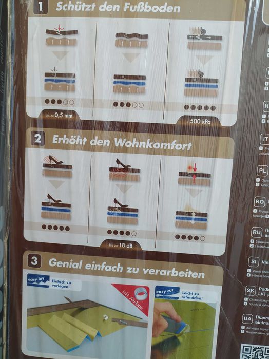 Podkład pod panele winylowe 2 szt. Nowe. SELTIBLOC 1 mm