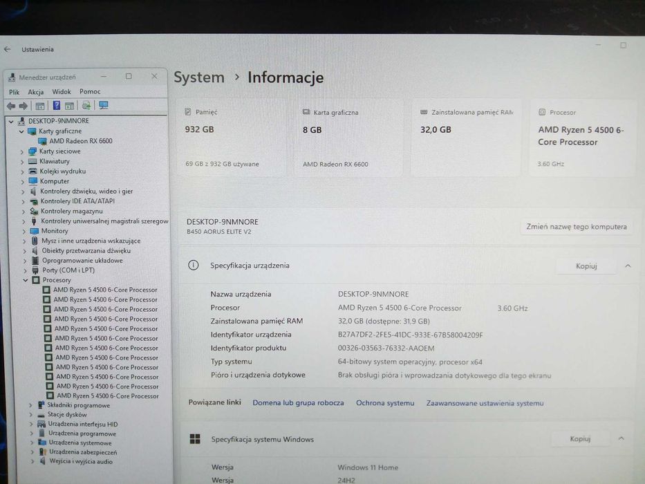 Komputer Gaming Ibox Ryzen 5 32GB 1TB SSD RX 6600 8GB Win11 FV GW