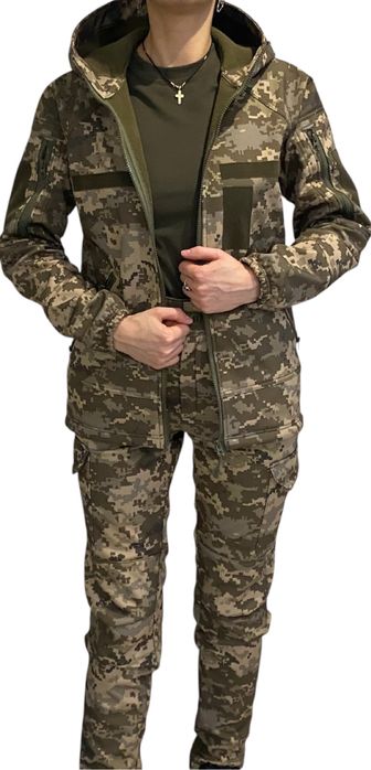 Жіночий військовий тактичний костюм на флісі Піксель ( куртка, штани)
