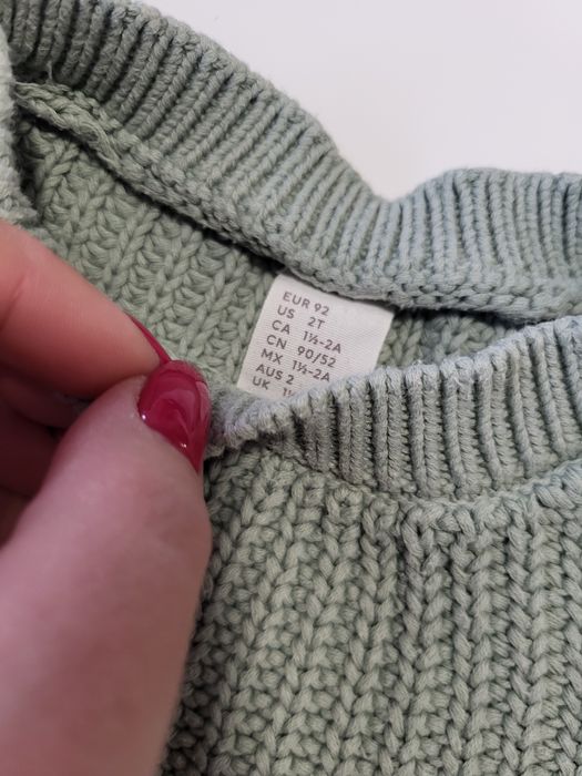 Sweterek h&m r 92 miętowy
