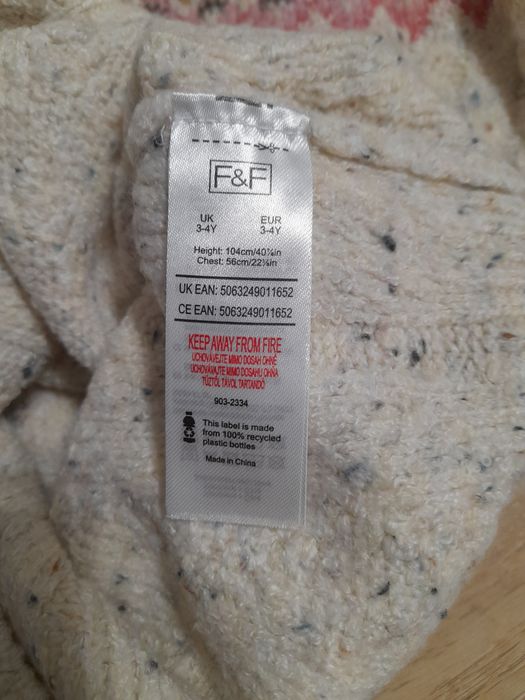 Sweter, tunika dziewczęca F&F nowa 104