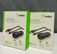 Автомобільний зарядний пристрій Belkin 24W Dual 2*USB-A + Lightning 1m