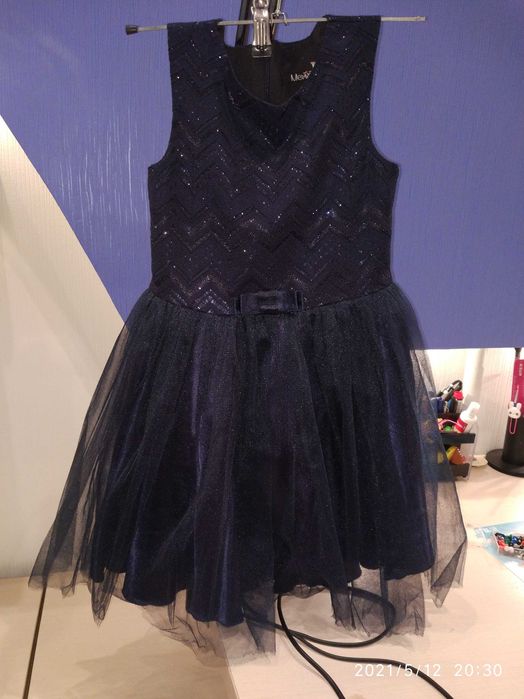 Синее нарядное платье р.116