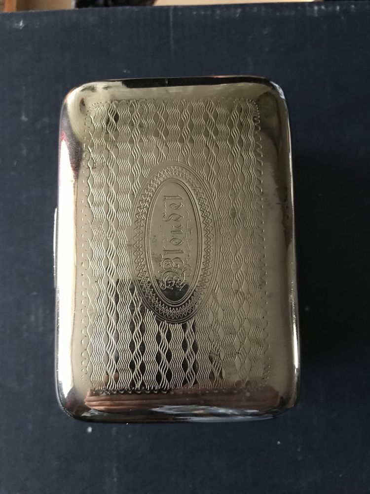 Szkatułka 15x10x7 srebrna z PRL