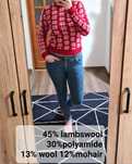 Przecudny sweter sweterek z wełną lambswool wool
