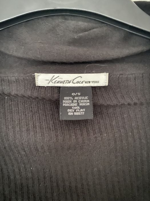 Sweter kardigan czarny S wiązany asymetryczny