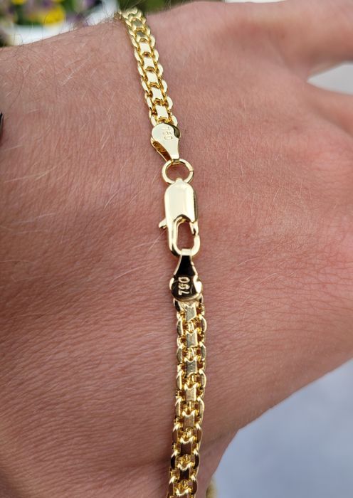 Złoty pozłacany naszyjnik łańcuszek splot versace królewski