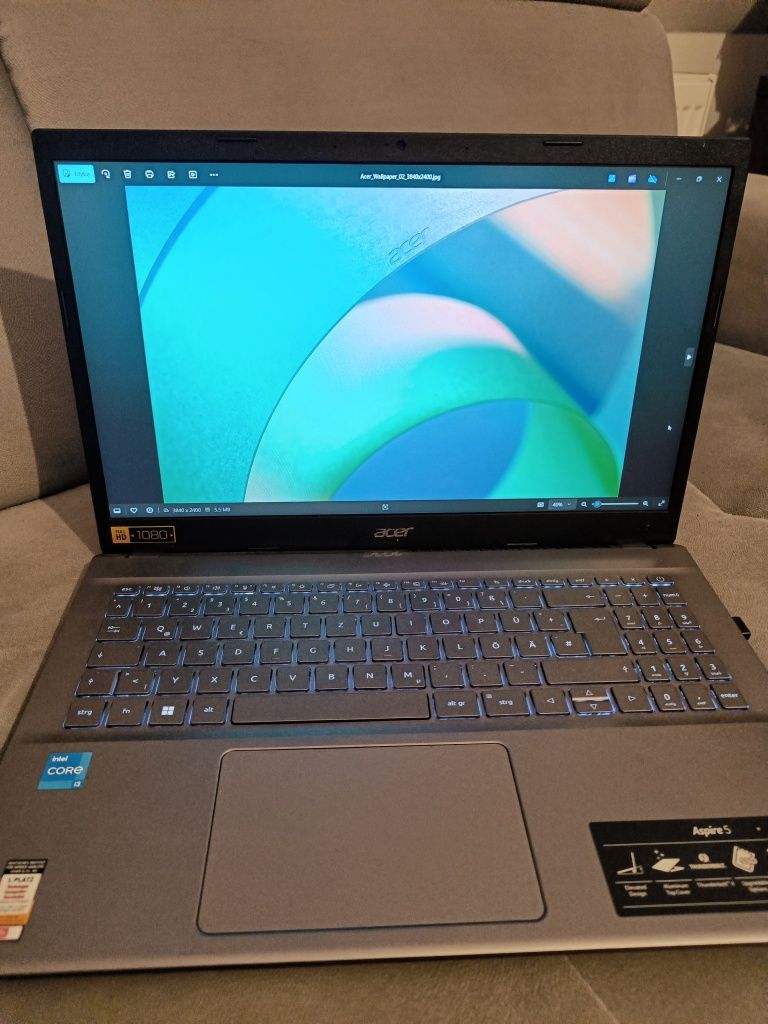 Acer Aspire 5, i3-1215U, 8 GB , SSD 256Gb, Windows 11, TB4, QWERTZ