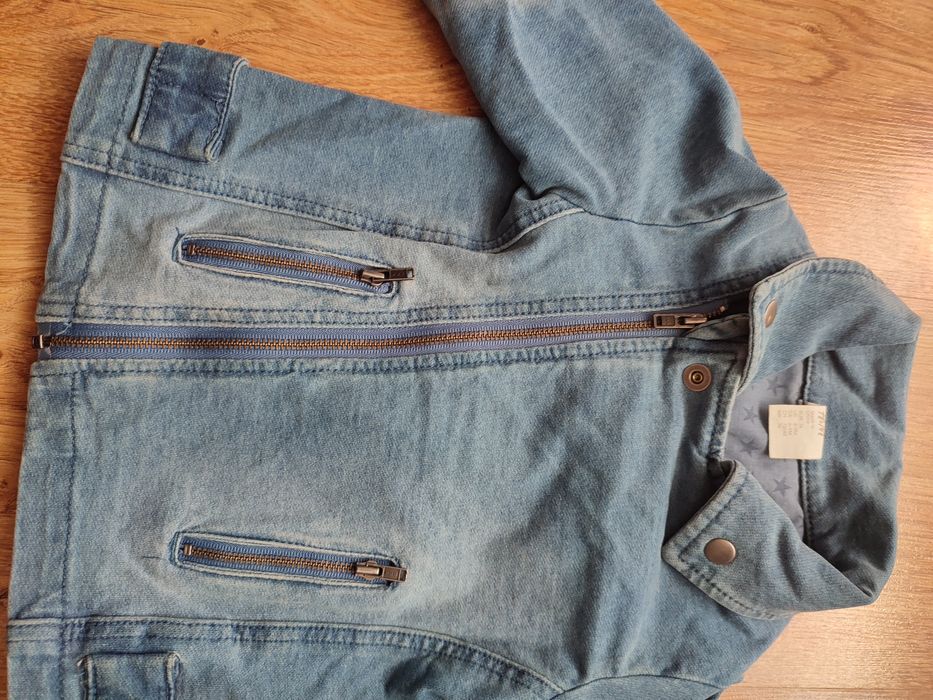 Kurtka kurteczka katana katanka ramoneska jeans dżins miękki H&M 74