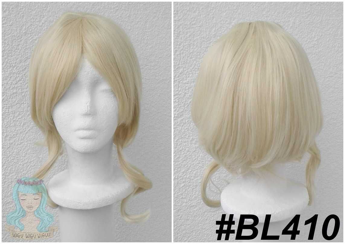 Blond krótka peruka z dłuższymi pasemkami cosplay wig