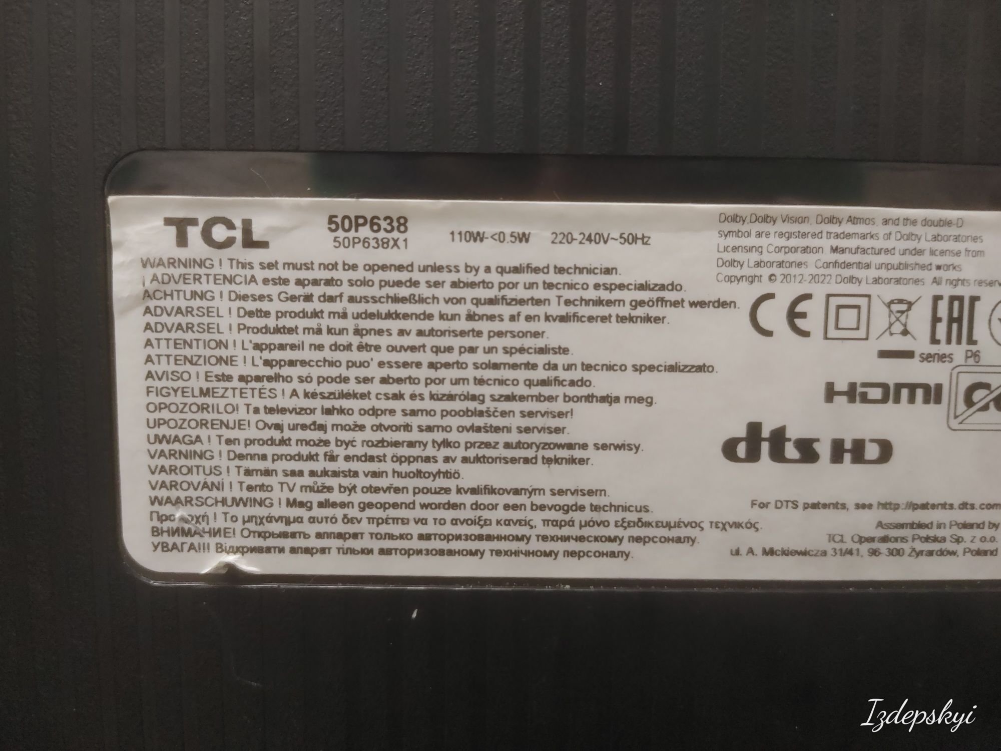 Listwy LED BAR podświetlenie matrycy TCL 50P638