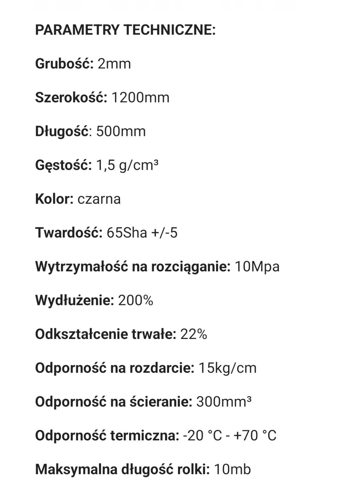 Płyta gumowa 120cm