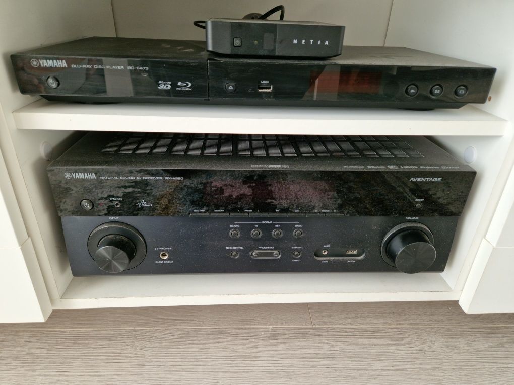 Kino domowe,amplituner Yamaha RX-A550 MusicCast+Yamaha blue Ray BD-S47