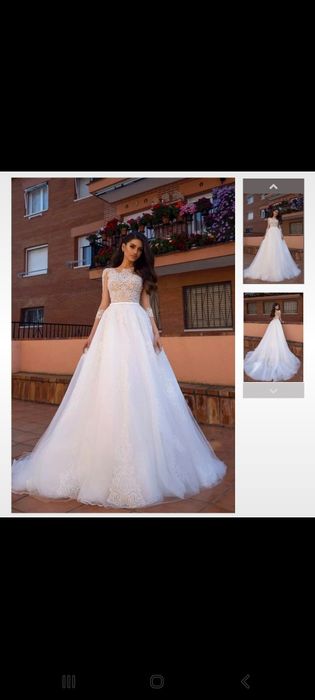 Suknia ślubna księżniczka, z dopinanym trenem