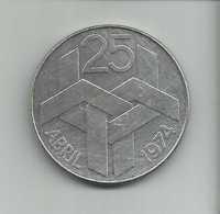 Moeda portuguesa – 1 moeda de 250$00 – 25 de Abril 1974 – Prata