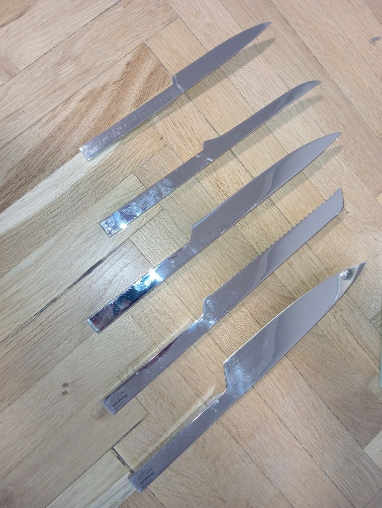 Zestaw noży stalowych w szklanym stojaku Philipiak (5 szt.)