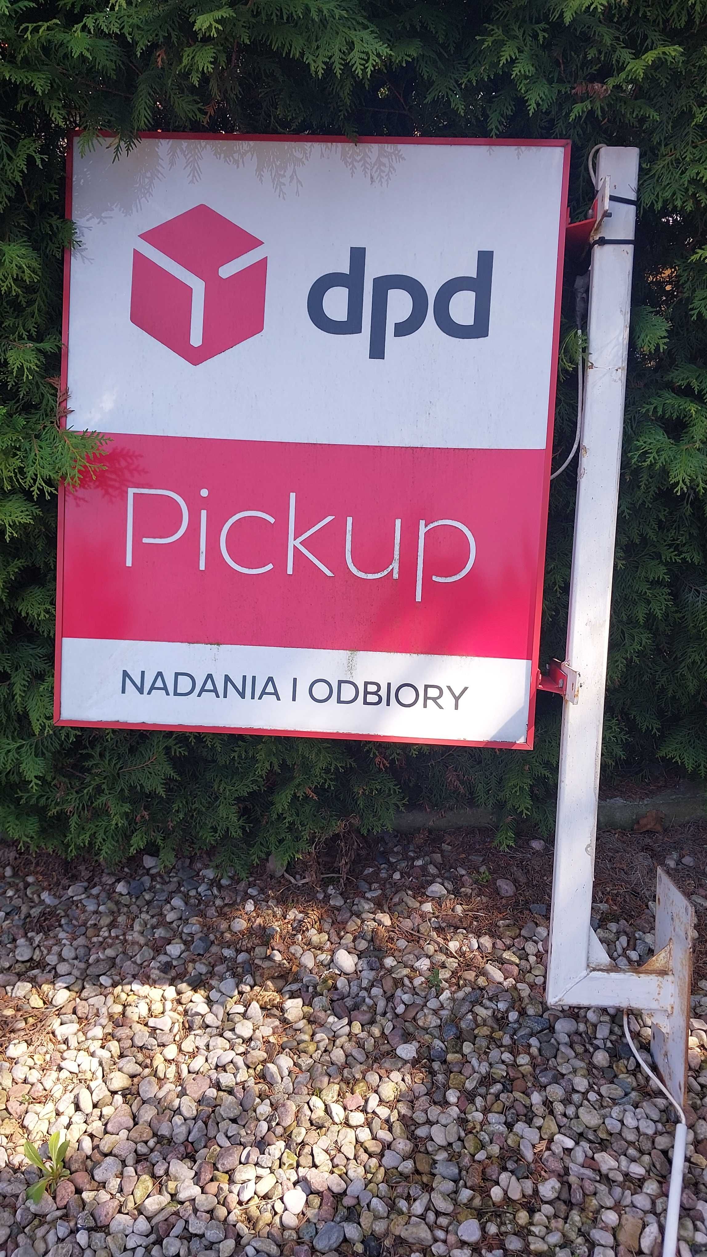reklama szyld neon punktu DPD podświetlana świetlna duża z mocowaniem