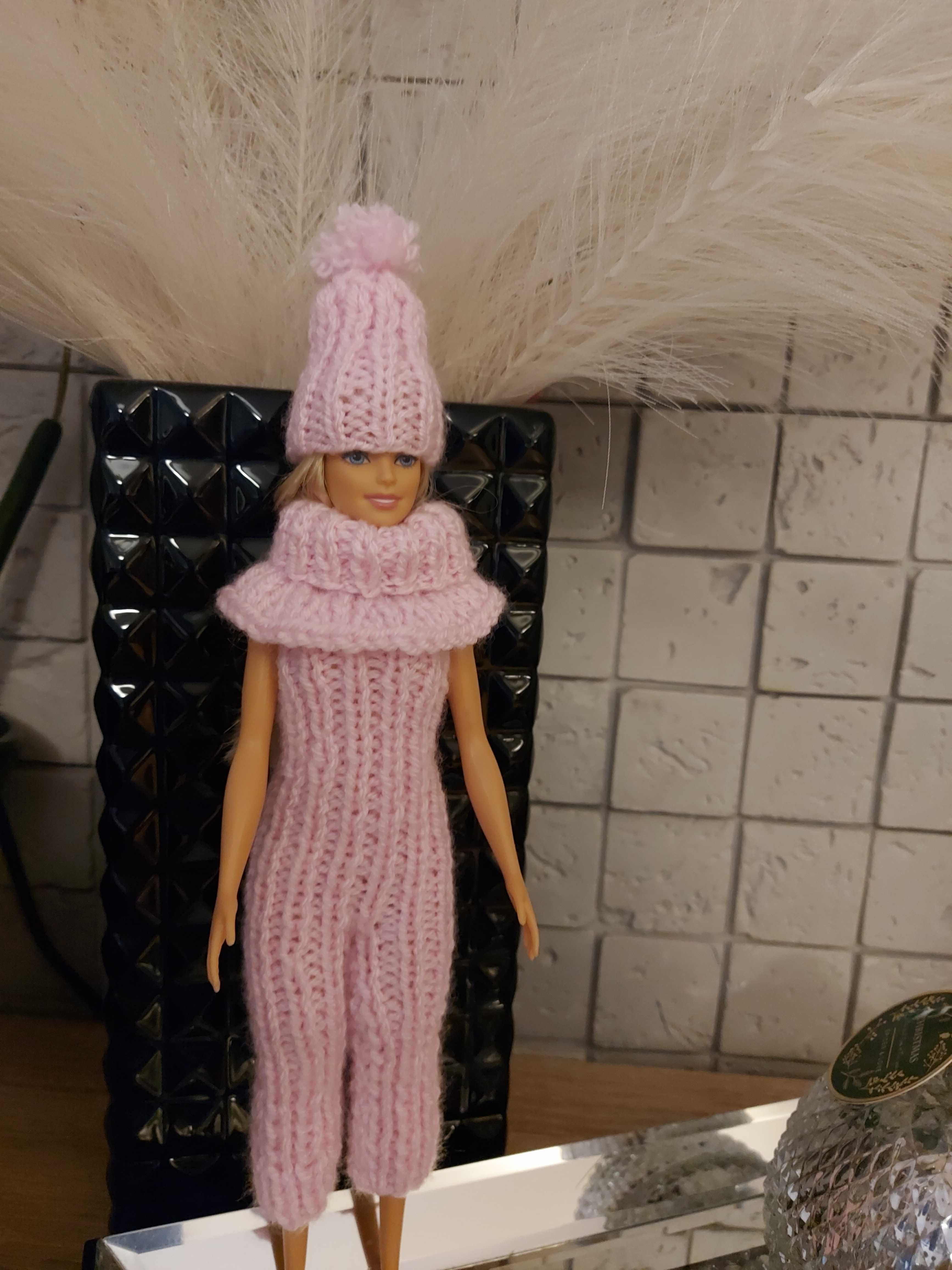 Barbie kombinezon komin czapka pompon zestaw
