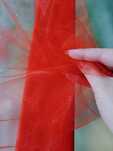 Szyfon organza szeroka 48 cm dekoracyjna czerwony czerwona