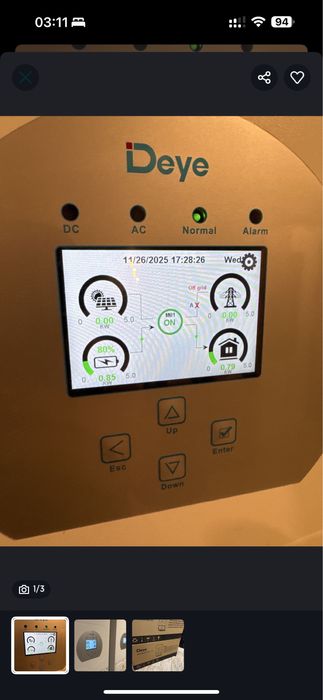 Тихий Гібридний Инвертор DEYE - 5KW - SUN-5K-SG03LP1-EU для дома, ИБП