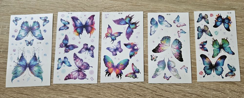 Tatuaże motylki 5 sztuk