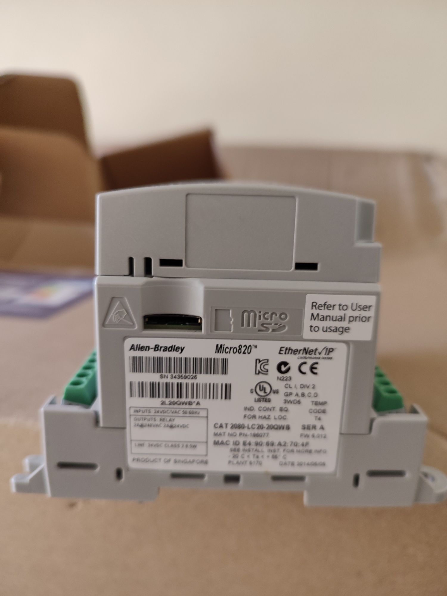 Allen Bradley PLC Micro 820