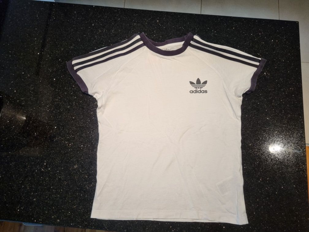 ORYGINAŁ koszulka ADIDAS 140 na wf bluzka T-shirt biała koszulka