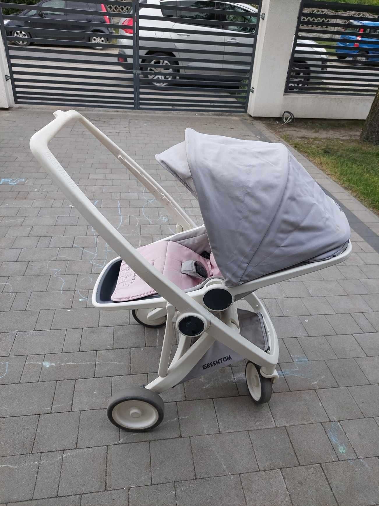 Greentom Wózek  dziecięcy Carrycot (v.2.1) White-Grey gondola 2w1