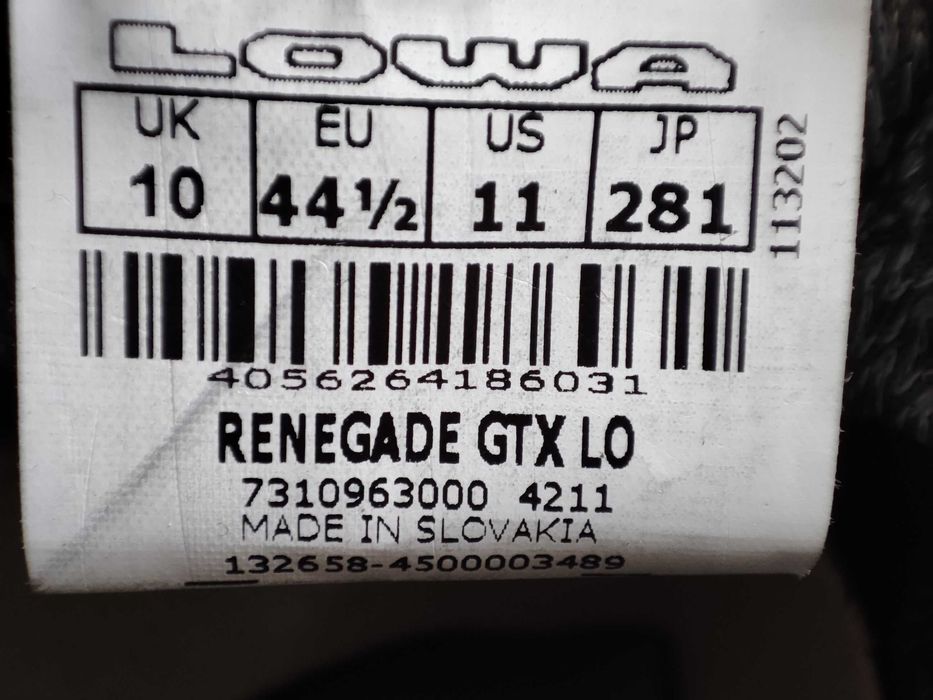 ОРИГІНАЛ 100%!!Кросівки LOWA Renegade II GTX Lo 310963