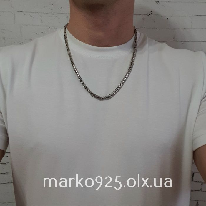 Товстий чоловічий ланцюг лисячий хвіст фокс масивна срібло 925