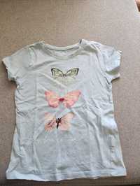 Bluzka  t-shirt Primark 122 motyle