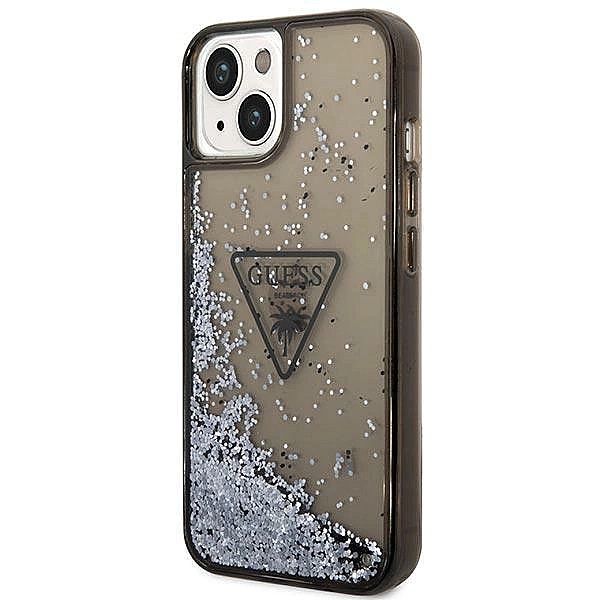 Etui Guess Liquid Glitter Palm Collection na iPhone 14 Plus - czarne
