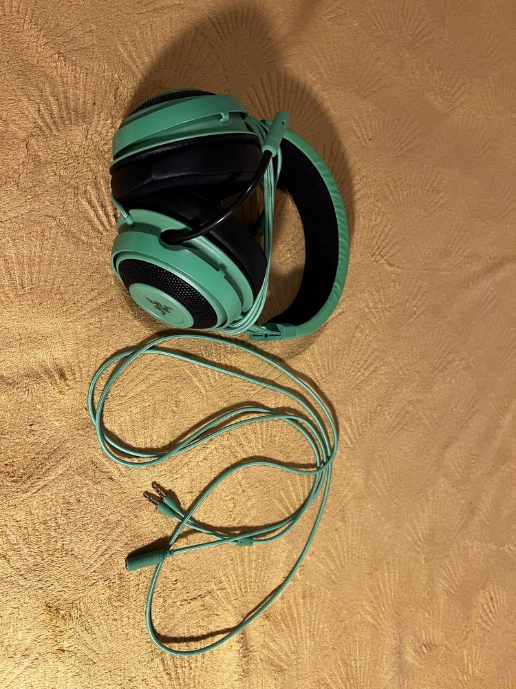Sluchawki z mikrofonem razor kraken zielone