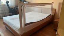 Barierka do łóżka MonkeyMom Premium Bedfence 200 cm – jasnoszara