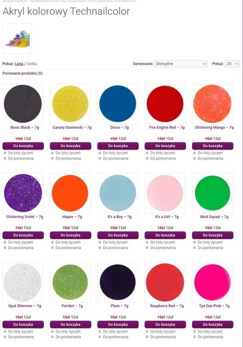 Akryl kolorowy do paznokci