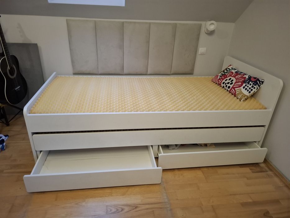 Rama łóżka z łóżkiem dolnym/pojem, biały, 90x200 cm IKEA SLÄKT