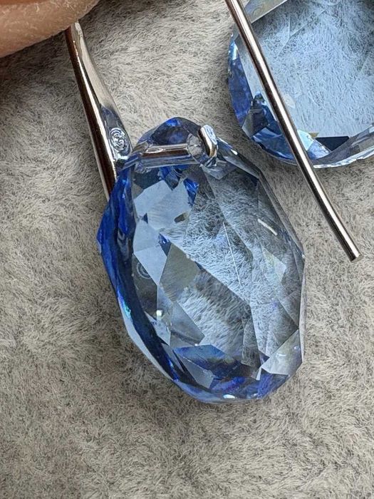 Сережки Swarovski колір cердце океану