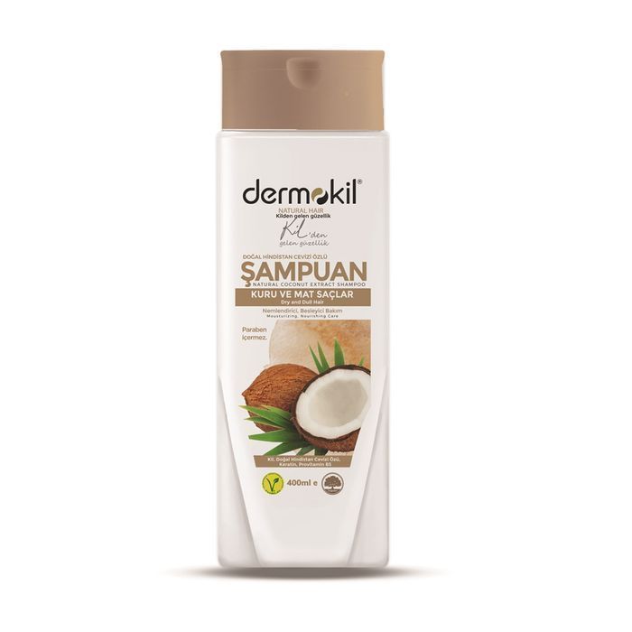 Dermokil Natural Hair Szampon Do Włosów Suchych Coconut 400Ml (P1)