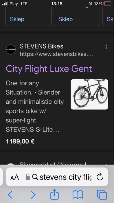 Rower Stevens City Flight Luxe miejski nowy