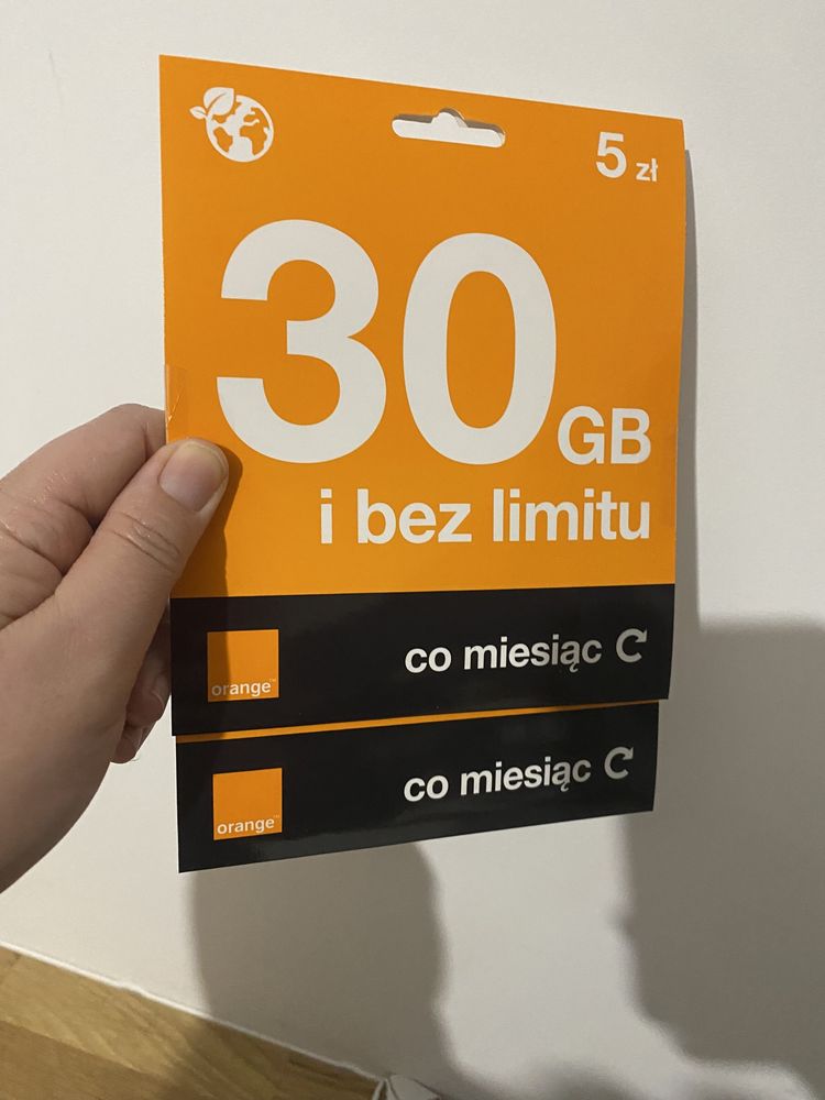 Dwa startery numery nr Orange starter 30 GB numery