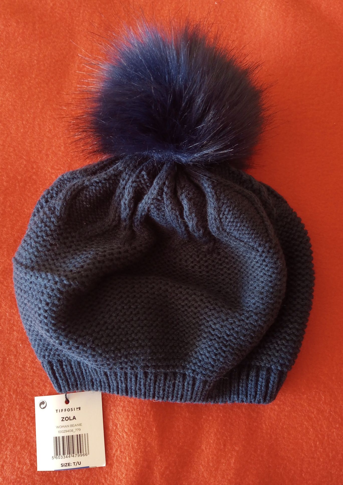 Gorro Azul Escuro com Pompom | Tiffosi