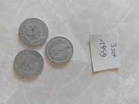 3szt kpl Moneta monety numizmatyka 1 zloty zł PRL 1949 kolekcjonerska