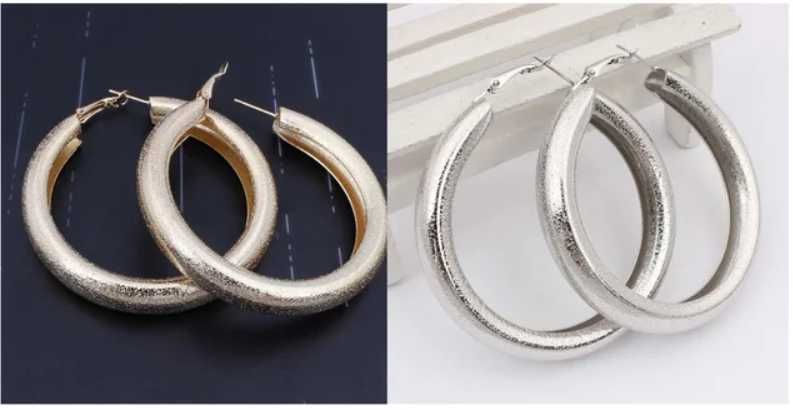 2 Pares de Brincos Metalizados - Novos e selados