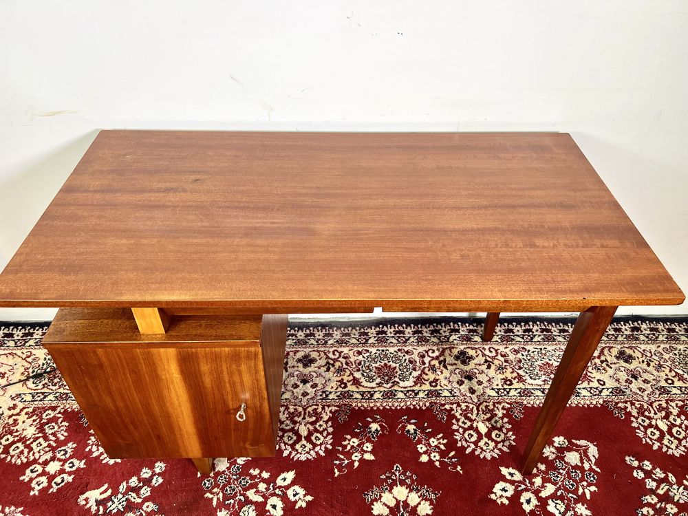 Biurko PRL M Puchała patyczak Typ 20-21 Var orzech mat vintage retro