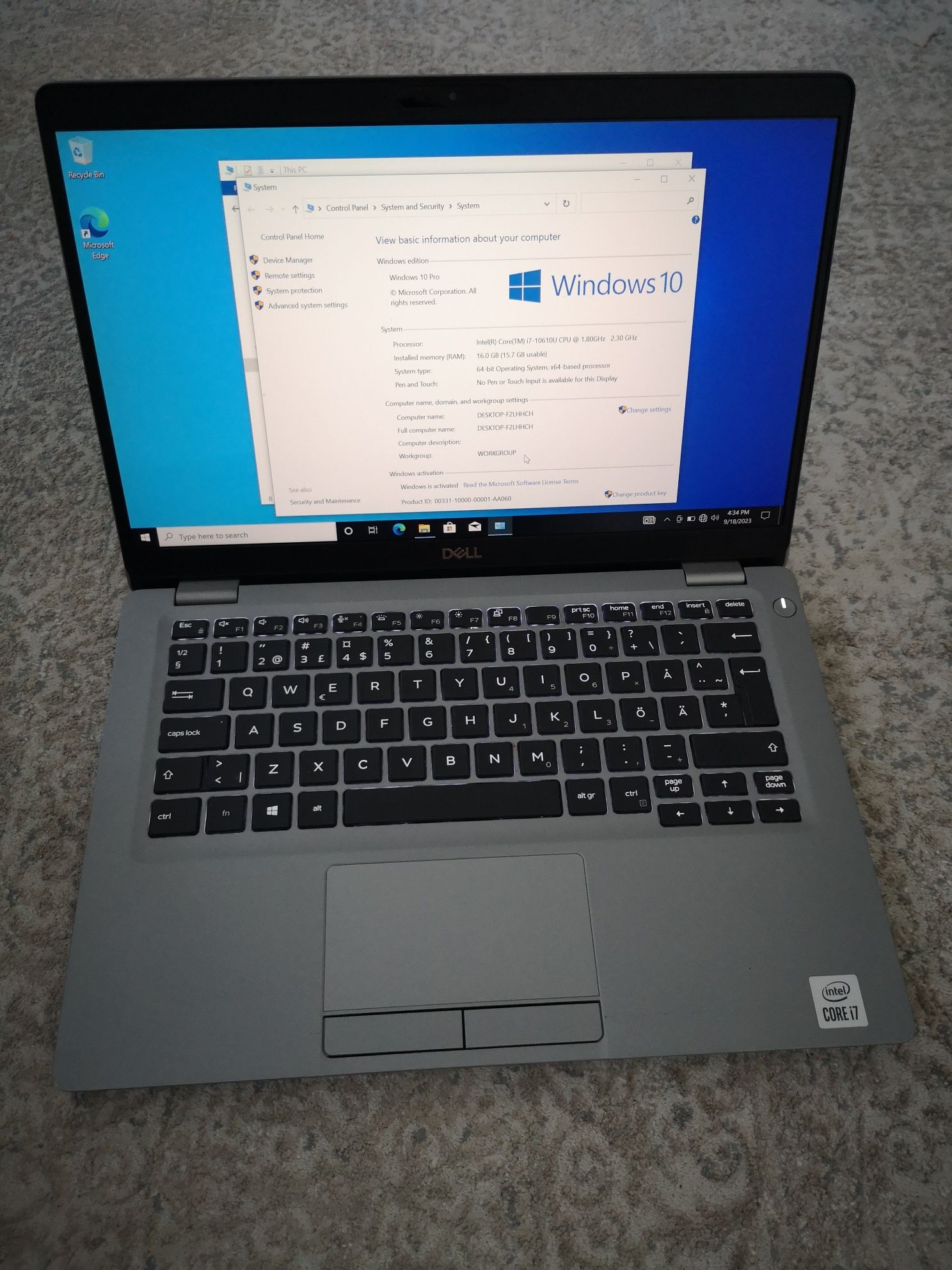 Dell latitude 5310 core i7 10610u 16ram 4g lte