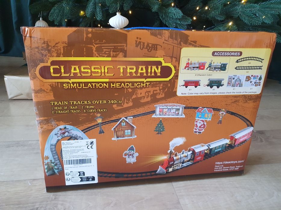 Поезд игрушечный Паровоз детский с фарами, дымом и сигналом. Новый.