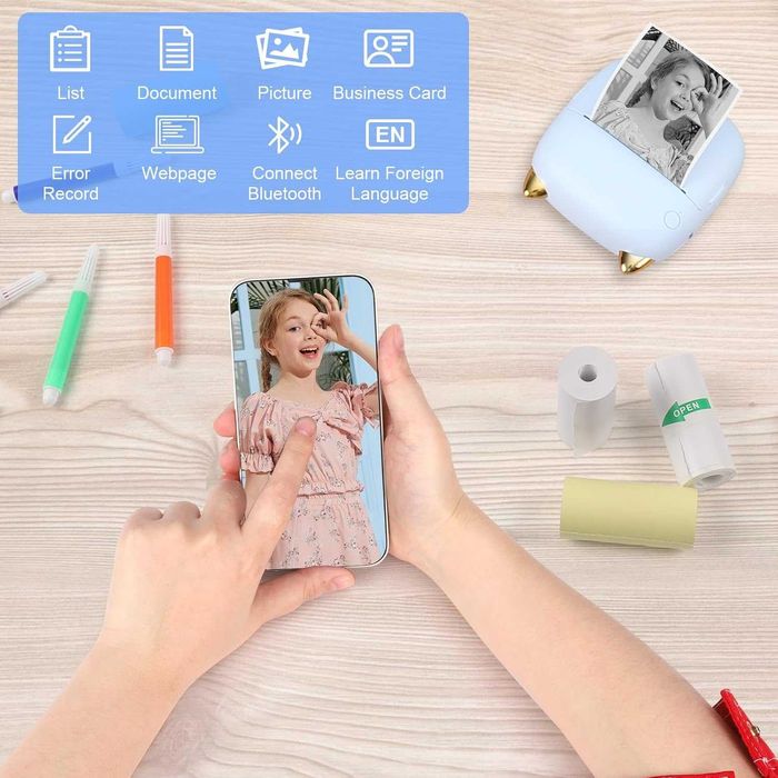 GuKKK Mini drukarka, mobilna drukarka fotograficzna