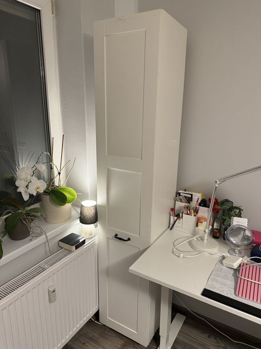 Szafka IKEA METOD BODBYN biała – wysoka z półkami i szufladami